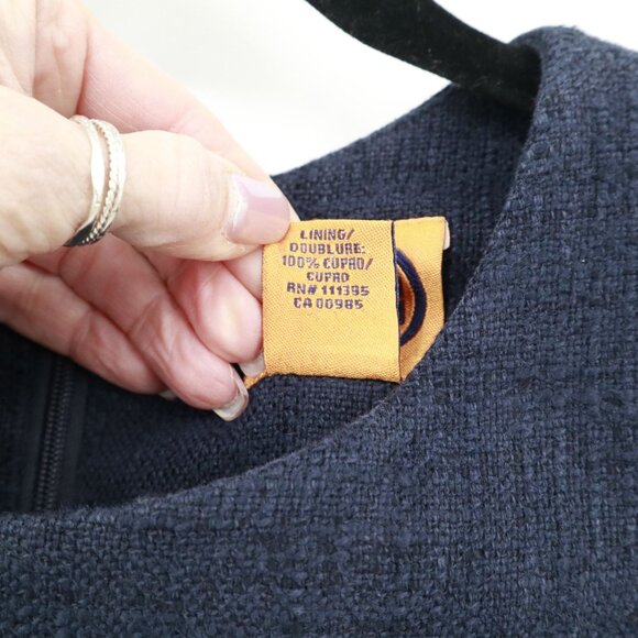 Tory Burch Mod‎ Clea Sheath Dress Womens 6 Navy Quiet Luxury Country Club Career - Picture 6 of 16